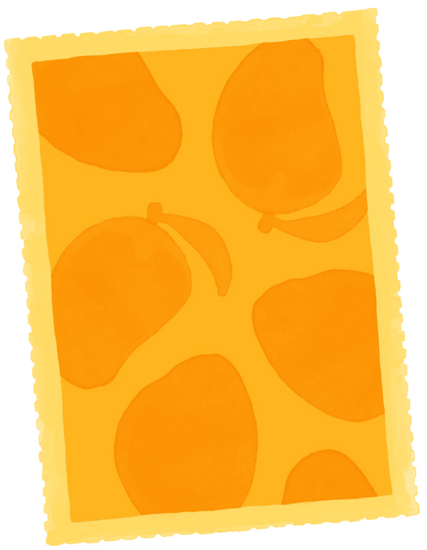 Mango Flavor Stamp Illustration