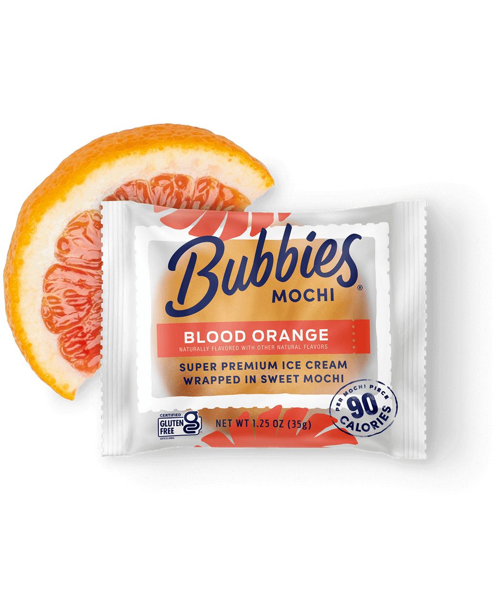 Bubbies Mochi Blood Orange Single Pack - Bubbies Ice Cream