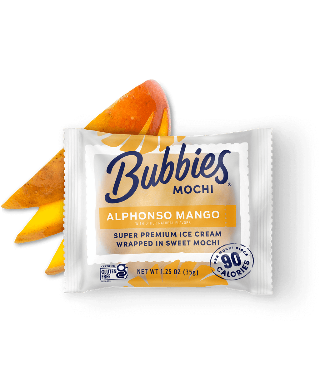 Alphonso Mochi Mango Ice Cream Single Pack Bubbies Ice Cream 2206