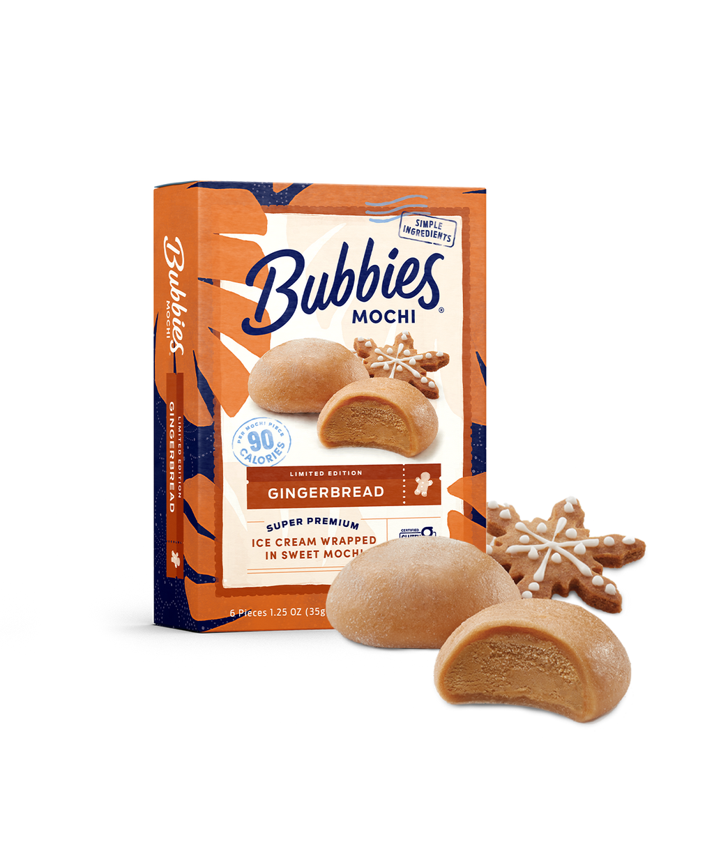 Gingerbread Mochi Ice Cream 6pk Bubbies Ice Cream